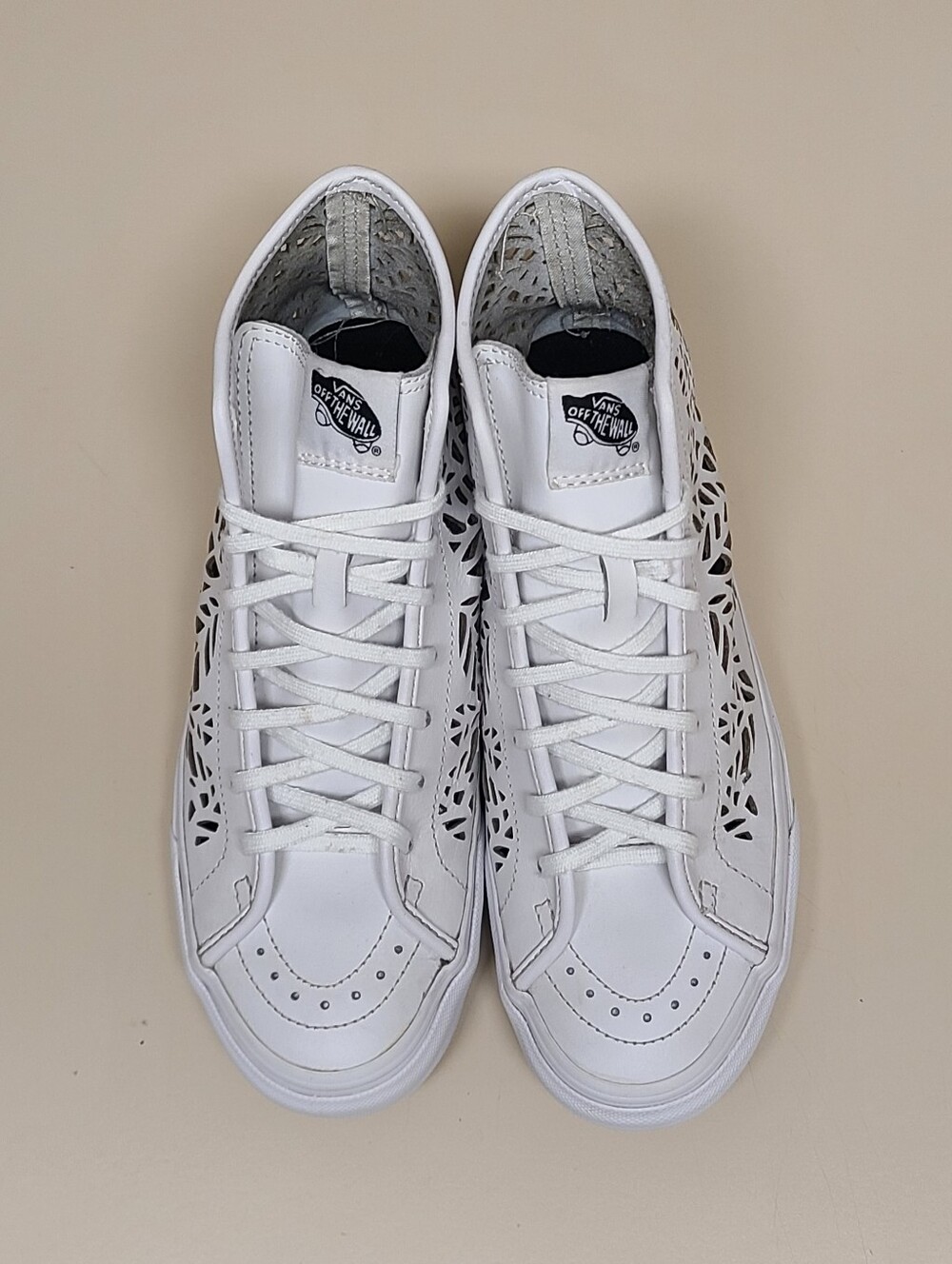 Vans SK8 Hi Leather Decon floral cut out casual skateboard sneakers size 7 1/2 - Picture 4 of 9